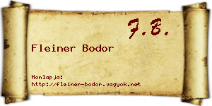 Fleiner Bodor névjegykártya